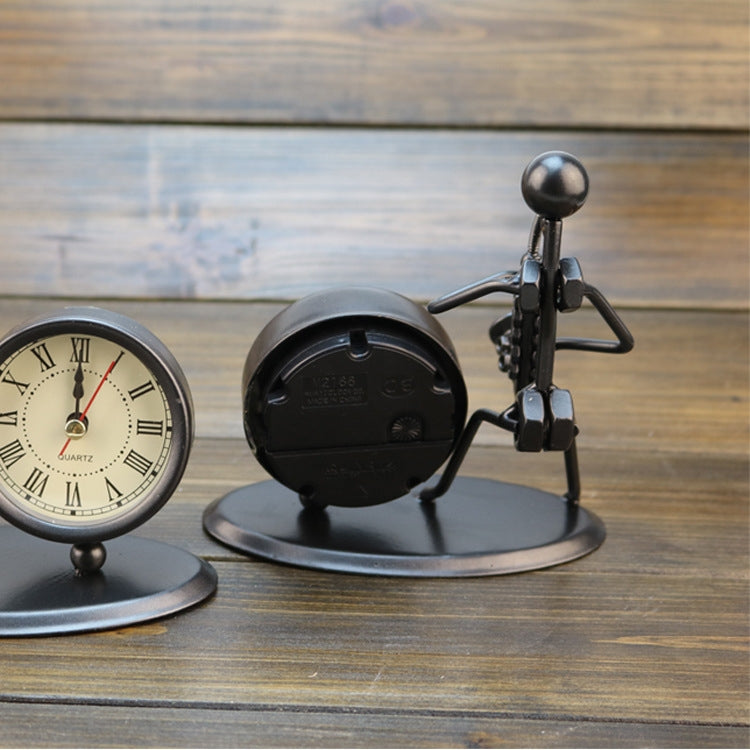 Iron Stainless Steel Small Table Clock Retro Personality Clock Birthday Gift(C66 Trombone Clock) - Novelty Clock by PMc TechLife | Online Shopping South Africa | PMc TechLife | Buy Now Pay Later Mobicred