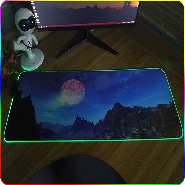 300x350x4mm F-01 Rubber Thermal Transfer RGB Luminous Non-Slip Mouse Pad(Brontosaurus) - Mouse Pads by PMC Jewellery | Online Shopping South Africa | PMC Jewellery | Buy Now Pay Later Mobicred