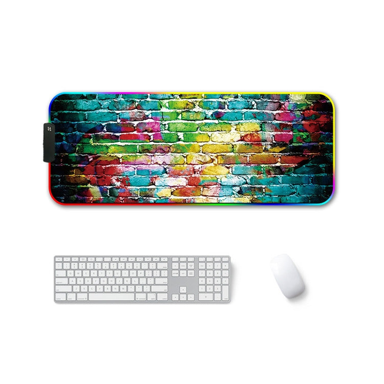 350x600x3mm F-01 Rubber Thermal Transfer RGB Luminous Non-Slip Mouse Pad(Colorful Brick) - Mouse Pads by PMC Jewellery | Online Shopping South Africa | PMC Jewellery | Buy Now Pay Later Mobicred