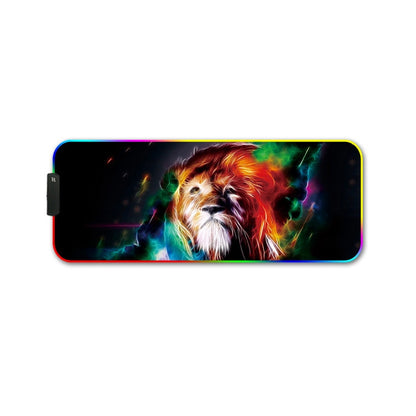 350x600x4mm F-01 Rubber Thermal Transfer RGB Luminous Non-Slip Mouse Pad(Colorful Lion) - Mouse Pads by PMC Jewellery | Online Shopping South Africa | PMC Jewellery | Buy Now Pay Later Mobicred