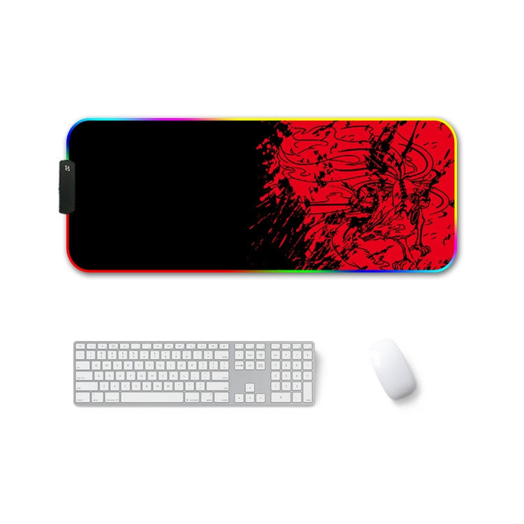 400x900x3mm F-01 Rubber Thermal Transfer RGB Luminous Non-Slip Mouse Pad(Red Fox) - Mouse Pads by PMC Jewellery | Online Shopping South Africa | PMC Jewellery | Buy Now Pay Later Mobicred