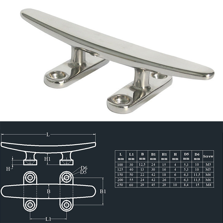 316 Stainless Steel Light-Duty Flat Claw Bolt Speedboat Yacht Ship Accessories, Specification: 200mm 8inch - Marine Accessories & Parts by PMC Jewellery | Online Shopping South Africa | PMC Jewellery | Buy Now Pay Later Mobicred