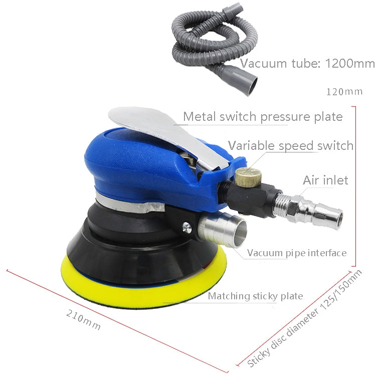 Pneumatic Sandpaper Machine Car Polishing Machine Grinding Machine Waxing Machine, Model: 6inch Vacuum - free shipping - PMC TechLife - Order now!