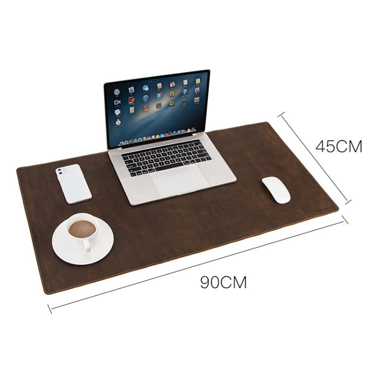 CF9011  Desk Pad Retro Crazy Horse Leather Notebook Computer Mouse Pad Oversized Anti-Slip Desktop Computer Desk Leather Pad(Brown) - Mouse Pads by PMC Jewellery | Online Shopping South Africa | PMC Jewellery | Buy Now Pay Later Mobicred