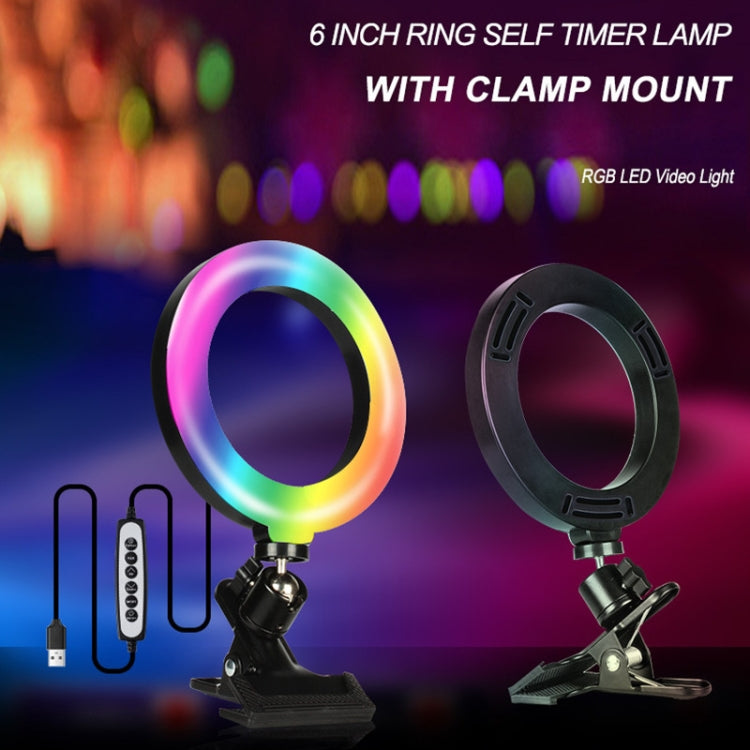 8W 6 inch RGB Ring Light Colorful Live Clips Fill Light Desktop Computer Video Conference Beauty Lamp - Ring Light by PMC Jewellery | Online Shopping South Africa | PMC Jewellery | Buy Now Pay Later Mobicred