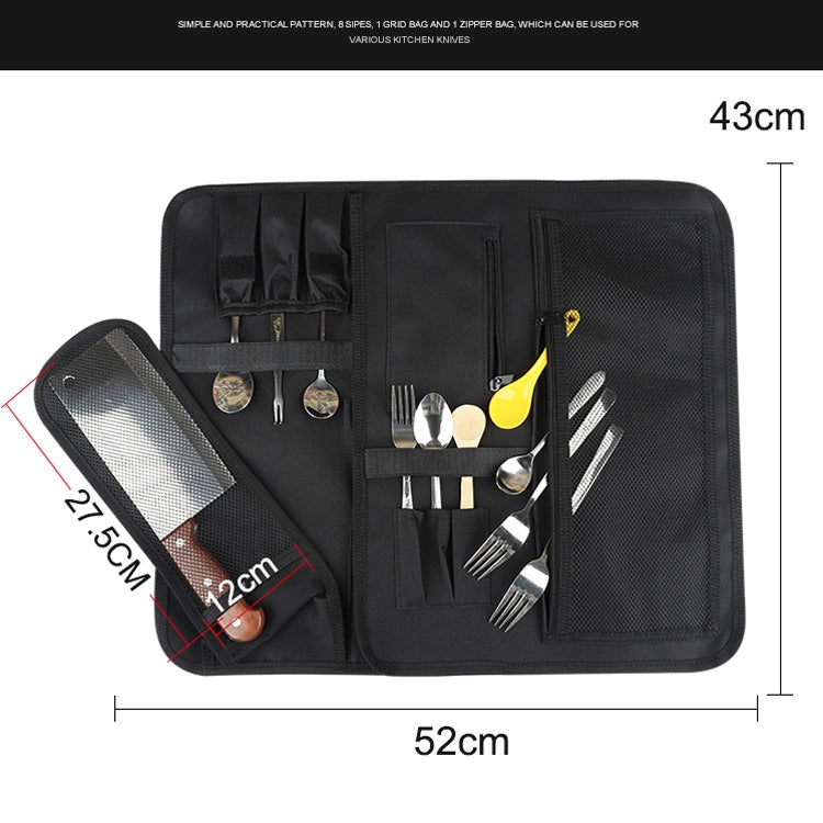 WESSLECO Chef Knife Tool Storage Bag Oxford Cloth Knife Bag(Gray) - Storage Bags by WESSLECO | Online Shopping South Africa | PMC TechLife | Buy Now Pay Later Mobicred