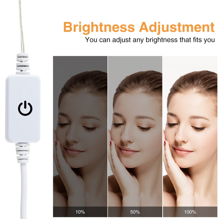 14 LEDs Cosmetic Room Bathroom Mirror Front Light USB Three-Color Dimming Light - Night Lights by PMc TechLife | Online Shopping South Africa | PMc TechLife | Buy Now Pay Later Mobicred