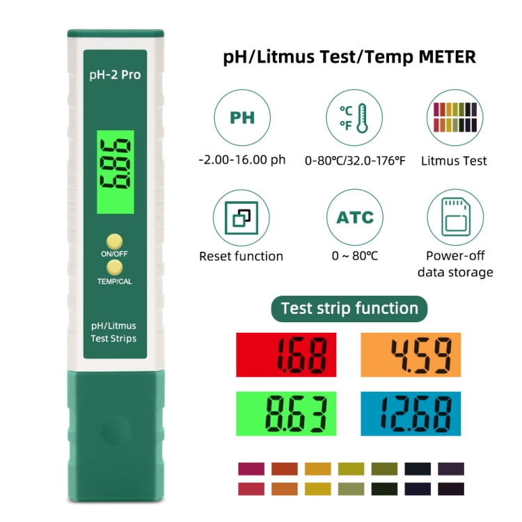 PH-2 Pro Litmus Tester Litmus Test Paper Color Change PH Meter Water Quality Meter - PH & Moisture Meter by PMC Jewellery | Online Shopping South Africa | PMC Jewellery | Buy Now Pay Later Mobicred