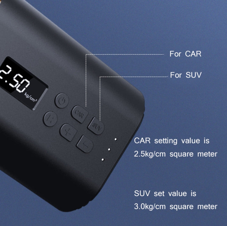 YANTU A31 Car Smart Digital Display Air Pump Electric Portable Tire Pump, Specification��� Wireless Version Black - free shipping - PMC TechLife - Order now!