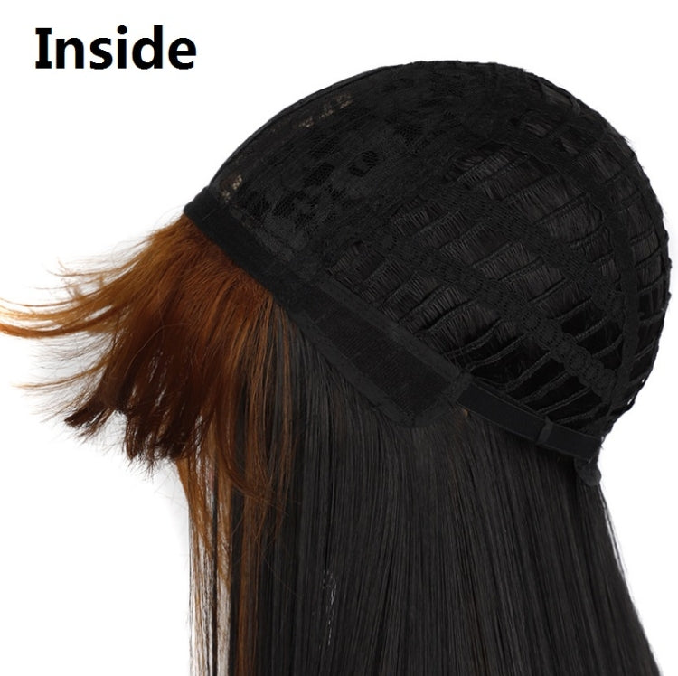 Color Bleaching And Dyeing Double Sideburns With Bangs Long Straight Hip-Hop Wig(Violet Bleaching Black) - free shipping - PMC TechLife - Order now!