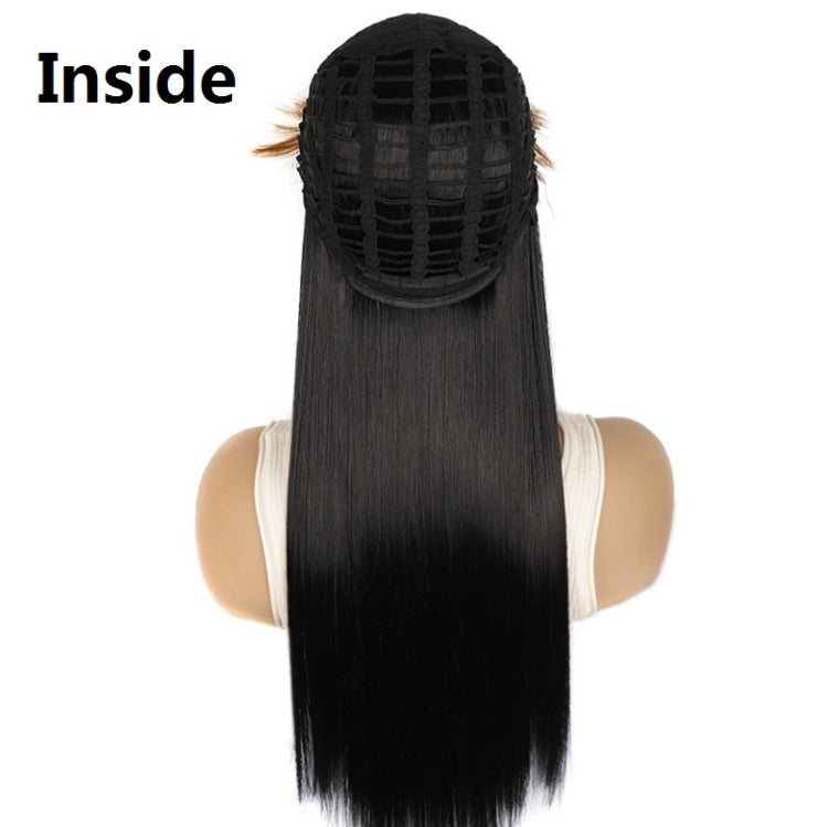 Color Bleaching And Dyeing Double Sideburns With Bangs Long Straight Hip-Hop Wig(Violet Bleaching Black) - free shipping - PMC TechLife - Order now!