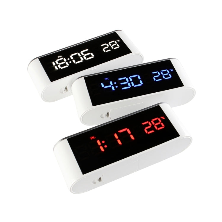 Home LED Mirror Multifunction Electronic Clock Mirror Clock Household Thermometer(Blue Word) - Alarm Clocks by PMc TechLife | Online Shopping South Africa | PMc TechLife | Buy Now Pay Later Mobicred