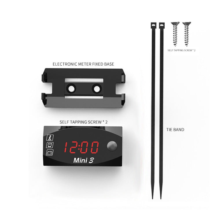 Voltage Clock And Temperature 3 In 1 LED Electronic Meter Large-Screen Digital Display Waterproof And Dustproof Voltmeter(White Light) - free shipping - PMC TechLife - Order now!