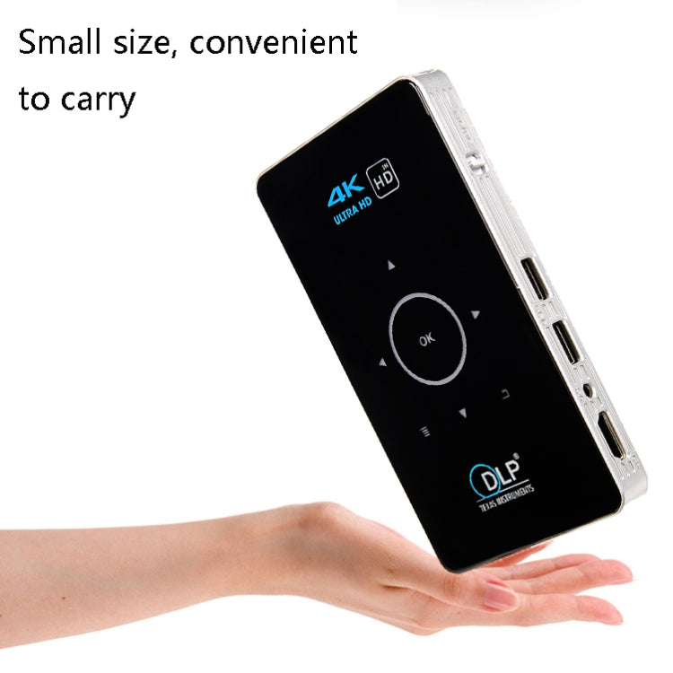 C6 1G+8G Android System Intelligent DLP HD Mini Projector Portable Home Mobile Phone Projector， AU Plug (White) - Mini Projector by PMC Jewellery | Online Shopping South Africa | PMC Jewellery | Buy Now Pay Later Mobicred