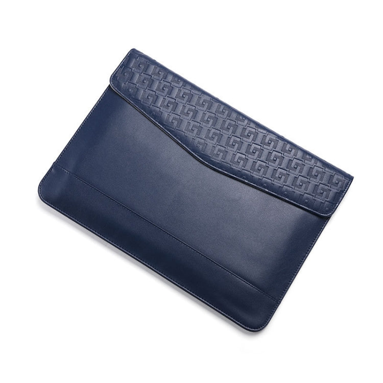 Horizontal  Embossed Notebook Liner Bag Ultra-Thin Magnetic Holster, Applicable Model: 14-15 inch(Dark Blue) - 14.1 inch by PMC Jewellery | Online Shopping South Africa | PMC Jewellery | Buy Now Pay Later Mobicred