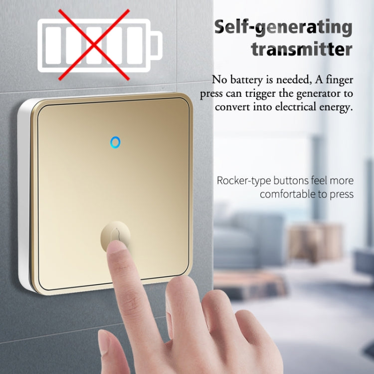 CACAZI FA50 1 For 1 Push-button Self-generating Wireless Doorbell, Plug:UK Plug(White) - Wireless Doorbell by CACAZI | Online Shopping South Africa | PMC TechLife | Buy Now Pay Later Mobicred