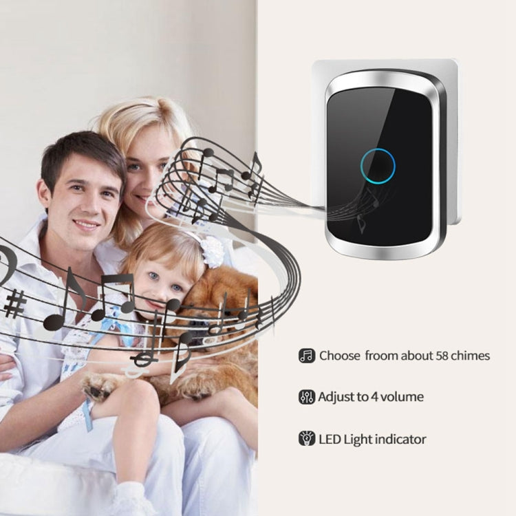 CACAZI A50 1 For 1 Wireless Music Doorbell without Battery, Plug:US Plug(White) - Wireless Doorbell by CACAZI | Online Shopping South Africa | PMC Jewellery