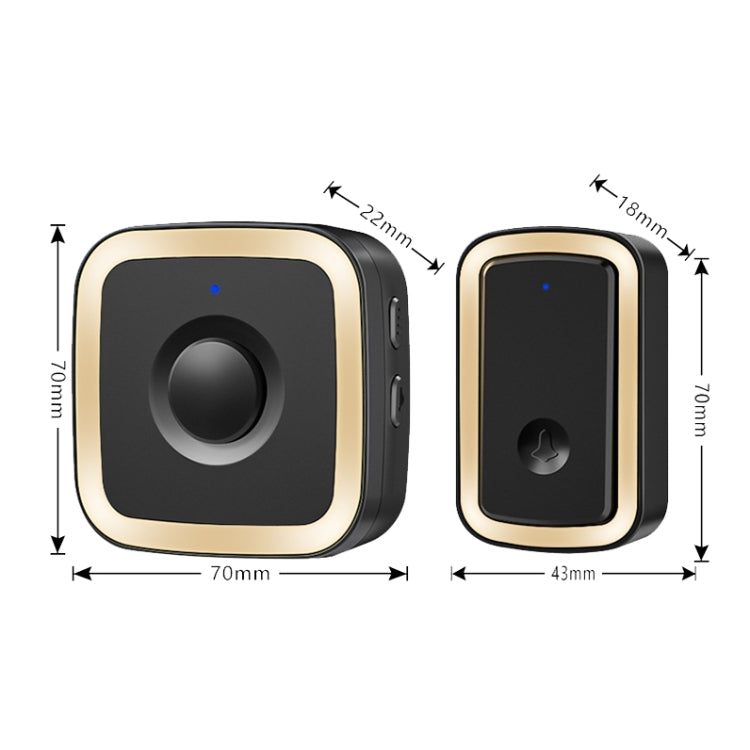 CACAZI A58 1 For 1 Smart Wireless Doorbell without Battery, Plug:EU Plug(Black Gold) - Wireless Doorbell by CACAZI | Online Shopping South Africa | PMC TechLife | Buy Now Pay Later Mobicred