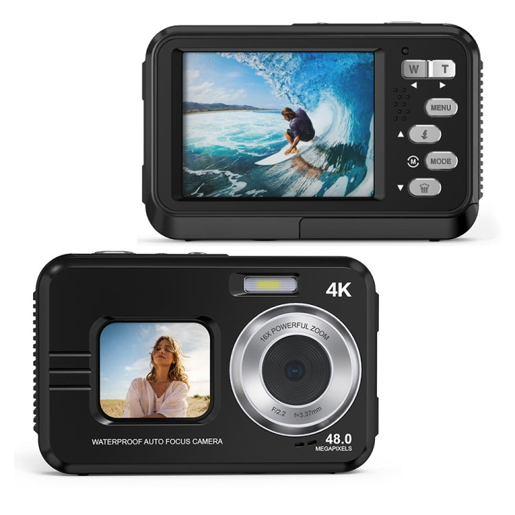 WDC901 3.5m Waterproof 48MP HD Dual Screen Outdoor Sports Digital Camera US Plug(Black) - Children Cameras by PMC Jewellery | Online Shopping South Africa | PMC Jewellery | Buy Now Pay Later Mobicred