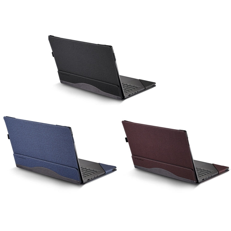 For Samsung Galaxy Book 3 360 15.6 inch Leather Laptop Anti-Fall Protective Case With Stand(Dark Blue) - 15 inch by PMC Jewellery | Online Shopping South Africa | PMC Jewellery | Buy Now Pay Later Mobicred