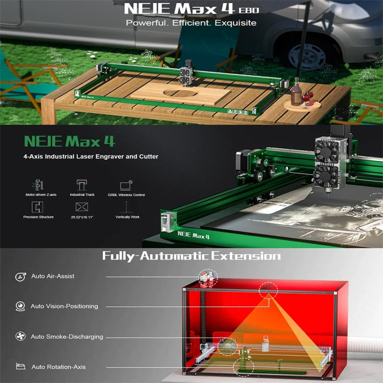NEJE MAX 4 E80 750 X 460mm DIY CNC Desktop 3D Laser Engraving Machine - free shipping - PMC TechLife - Order now!