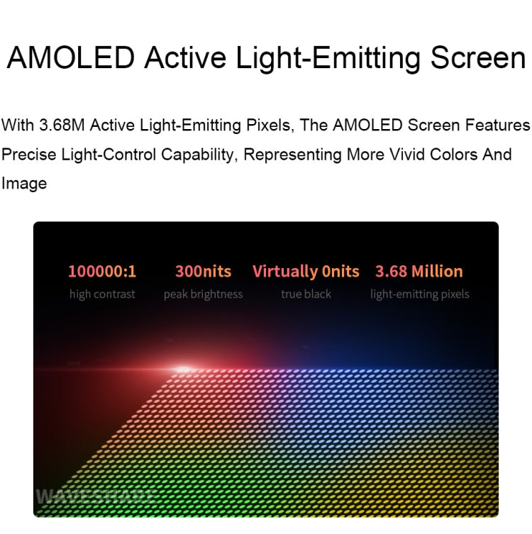 Waveshare 13.3 Inch 2K 2560×1440 HDMI/Type-C Display Interface AMOLED Touch Display(EU Plug) - free shipping - PMC Jewellery - Order now!