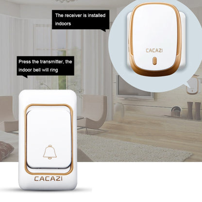 CACAZI Smart Waterproof Music Wireless Doorbell Multifunctional Pager, Style: EU Plug(Silver) - Wireless Doorbell by CACAZI | Online Shopping South Africa | PMC Jewellery