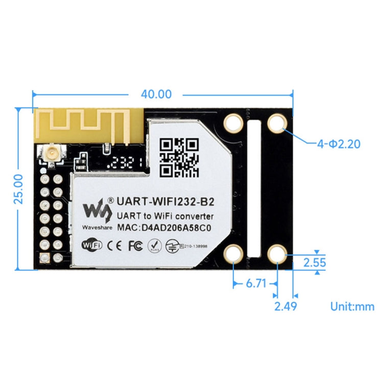 Waveshare 25116 UART to WiFi And Ethernet Module, Integrated 802.11b/g/n Module - Modules Expansions Accessories by Waveshare | Online Shopping South Africa | PMC Jewellery | Buy Now Pay Later Mobicred