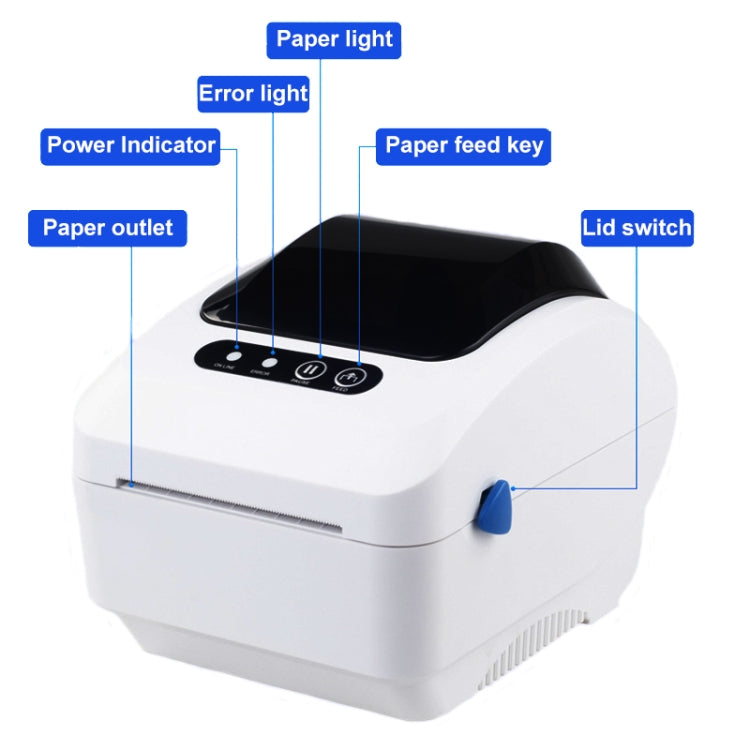 Xprinter XP-320B 80mm Thermal Barcode Supermarket Cashier Label Printer, Spec: USB+Bluetooth(US Plug) - Printer by Xprinter | Online Shopping South Africa | PMC Jewellery | Buy Now Pay Later Mobicred