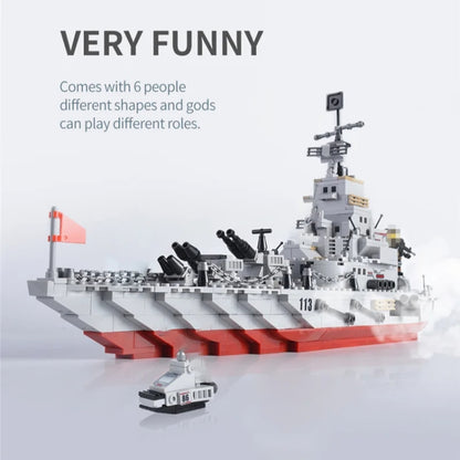 Aircraft Carrier Shaped Children Building Blocks Small Particle Assembled Educational Toys(Red Sea Cruiser) - Building Blocks by PMC Jewellery | Online Shopping South Africa | PMC Jewellery | Buy Now Pay Later Mobicred