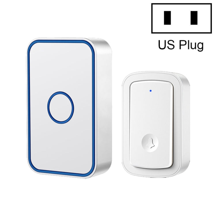 CACAZI A19 1 For 1 Wireless Music Doorbell without Battery, Plug:US Plug(White) - Wireless Doorbell by CACAZI | Online Shopping South Africa | PMC Jewellery | Buy Now Pay Later Mobicred