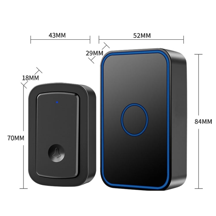 CACAZI A19 1 For 1 Wireless Music Doorbell without Battery, Plug:US Plug(White) - Wireless Doorbell by CACAZI | Online Shopping South Africa | PMC Jewellery | Buy Now Pay Later Mobicred