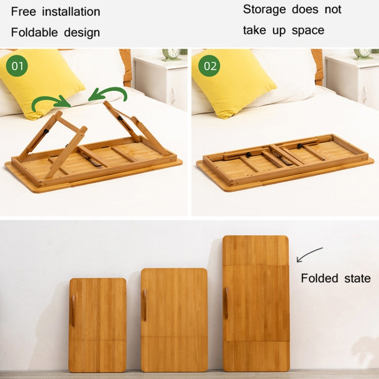 741ZDDNZ Bed Use Folding Height Adjustable Laptop Desk Dormitory Study Desk, Specification: Classic Tea Color 64cm Thick Bamboo - Laptop Stand by PMC Jewellery | Online Shopping South Africa | PMC Jewellery | Buy Now Pay Later Mobicred