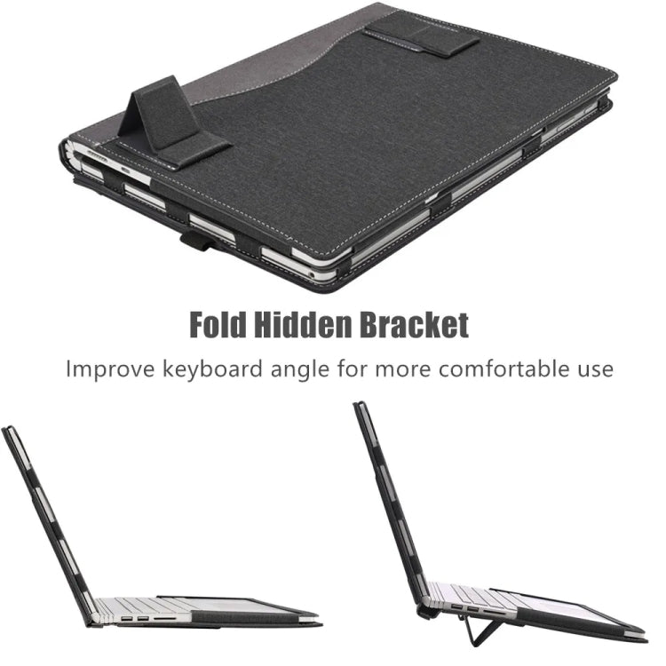 For Samsung Galaxy Book 2 Pro 13.3 Inch Leather Laptop Anti-Fall Protective Case With Stand(Black) - 13.3 inch by PMC Jewellery | Online Shopping South Africa | PMC Jewellery | Buy Now Pay Later Mobicred