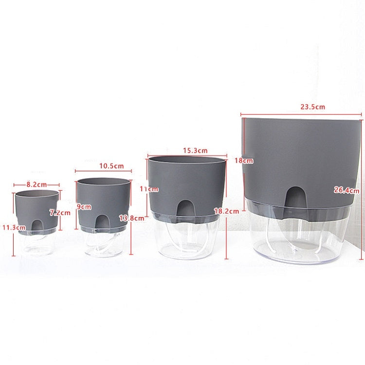 Transparent Plastic Double-Layer Water Storage Automatic Water-Absorbing Flowerpot, Size: A709 Caliber 23.5cm(White Transparent Basin) - Flower Pots & Planters by PMc TechLife | Online Shopping South Africa | PMc TechLife | Buy Now Pay Later Mobicred