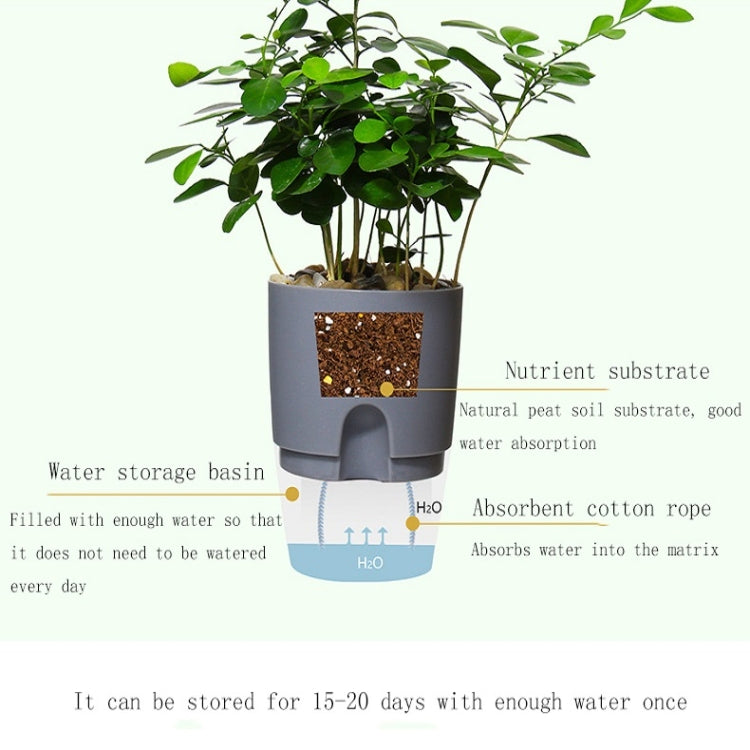 Transparent Plastic Double-Layer Water Storage Automatic Water-Absorbing Flowerpot, Size: A709 Caliber 23.5cm(White Transparent Basin) - Flower Pots & Planters by PMc TechLife | Online Shopping South Africa | PMc TechLife | Buy Now Pay Later Mobicred