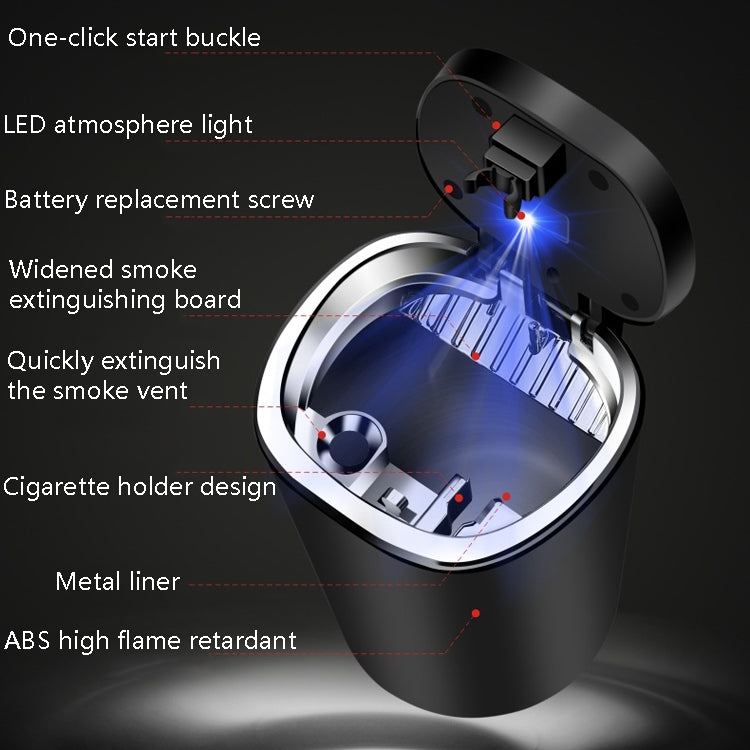 2 PCS  Car Ashtray With Cover Hanging Invisible With LED Light Car Ashtray(Board) - Ashtrays by PMC TechLife | Online Shopping South Africa | PMC TechLife | Buy Now Pay Later Mobicred
