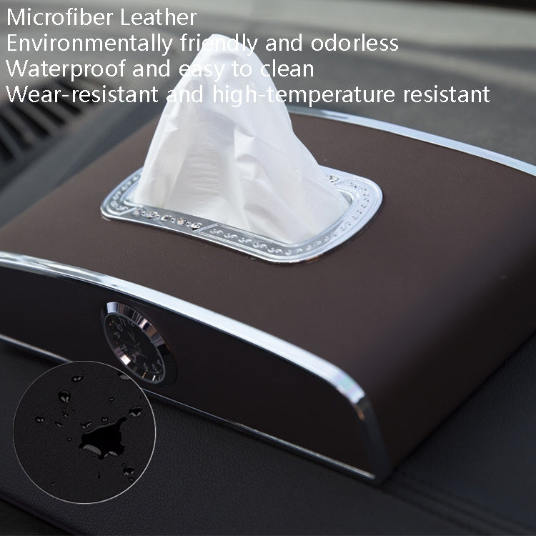 Car Clock Tissue Box Multi-Function Vehicle Instrument Table Paper Towel Box, Style: Clock+Parking Card (Ivory) - free shipping - PMC TechLife - Order now!