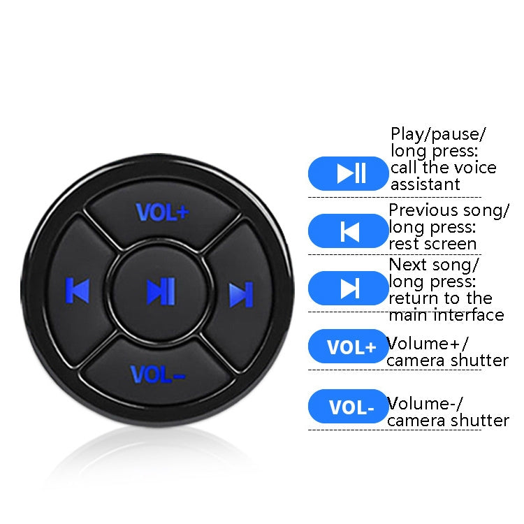 Car Mobile Phone Remote Control Bluetooth Wireless Multimedia Button Remote Control Music Playback Selfie, Colour: Silver With Buckle - free shipping - PMC TechLife - Order now!