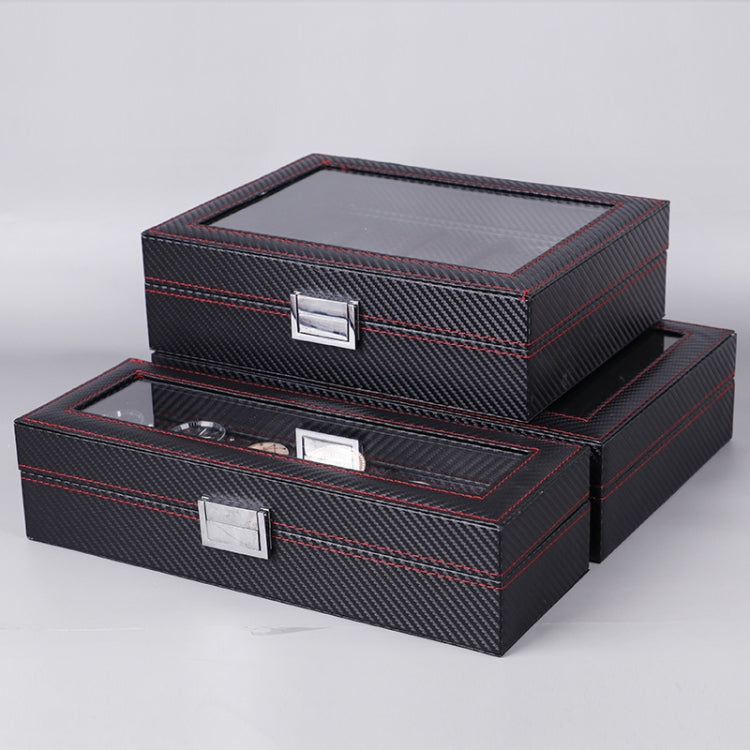 Carbon Fiber PU Leather Watch Box Jewelry Storage Box Packaging Box, Style:  Double-layer - free shipping - PMc TechLife - Order now!