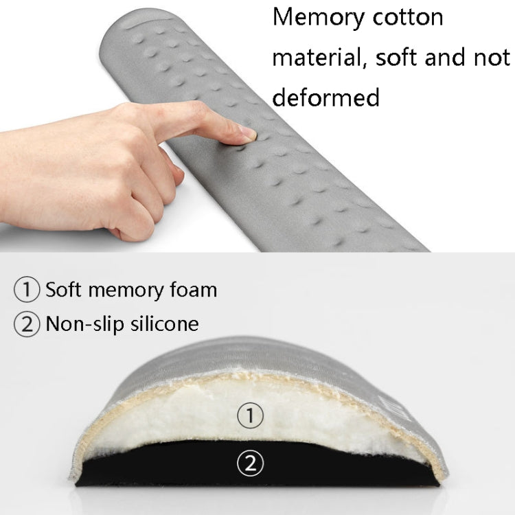 Baona Silicone Memory Cotton Wrist Pad Massage Hole Keyboard Mouse Pad, Style: Medium Keyboard Rest (Gray) - Mouse Pads by Baona | Online Shopping South Africa | PMC TechLife | Buy Now Pay Later Mobicred