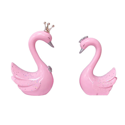 2pcs /Pair Swan Resin Car Decoration Birthday Cake Tanabata Valentine Day Decoration, Color Classification: Large Pink - Ornaments by PMC Jewellery | Online Shopping South Africa | PMC Jewellery | Buy Now Pay Later Mobicred