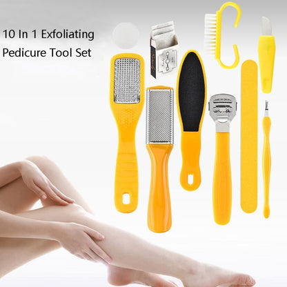 10 In 1 Exfoliating Pedicure Tool Set Pedicure Tools - Nail Clipper by PMC Jewellery | Online Shopping South Africa | PMC Jewellery | Buy Now Pay Later Mobicred