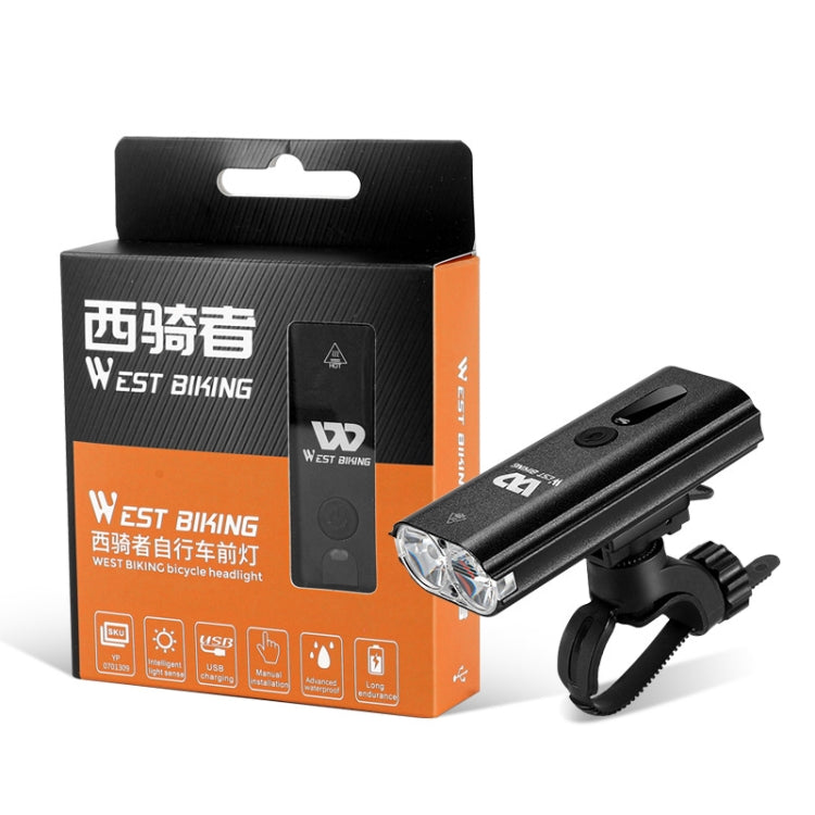 WEST BIKING Bicycle Light Sensor Headlight Mountain Bike Night Riding Strong Light(Black) - Headlights by WEST BIKING | Online Shopping South Africa | PMC TechLife | Buy Now Pay Later Mobicred