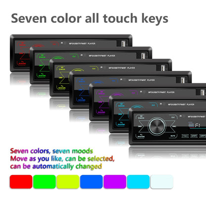 A2818 Car Bluetooth Speakerphone Car MP3 Player Function Touch Double U Disk Colorful Lights Radio, Specification: Standard+8G Memory Card - Car MP3 & MP4 & MP5 by PMC Jewellery | Online Shopping South Africa | PMC Jewellery | Buy Now Pay Later Mobicred