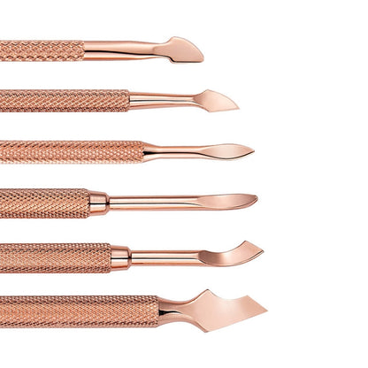 Stainless Steel Rose Gold Double-Headed Steel Push Dead Skin Scissors Nail Set,Style: D501 - Nail Art Equipment by PMC Jewellery | Online Shopping South Africa | PMC Jewellery | Buy Now Pay Later Mobicred