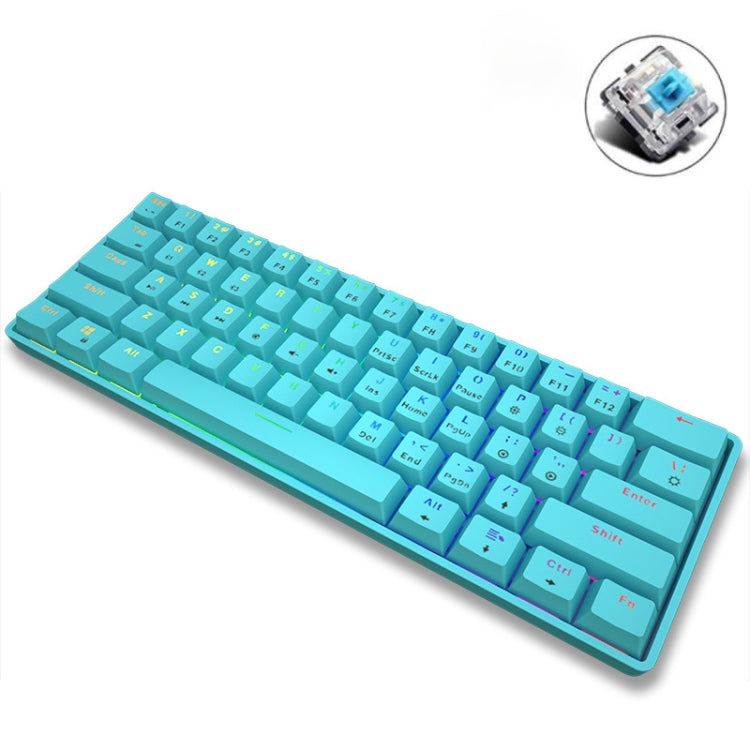 LEAVEN K28 61 Keys Gaming Office Computer RGB Wireless Bluetooth + Wired Dual Mode Mechanical Keyboard, Cabel Length:1.5m, Colour: Green Axis (Blue) - Wireless Keyboard by LEAVEN | Online Shopping South Africa | PMC Jewellery | Buy Now Pay Later Mobicred