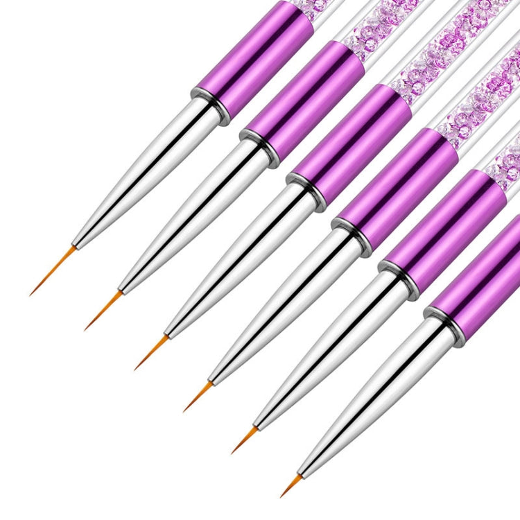 Nail Art Drawing Pen Purple Drill Rod Color Painting Flower Stripe Nail Brush With Pen Cover, Specification: 20mm - Nail Art Equipment by PMC Jewellery | Online Shopping South Africa | PMC Jewellery