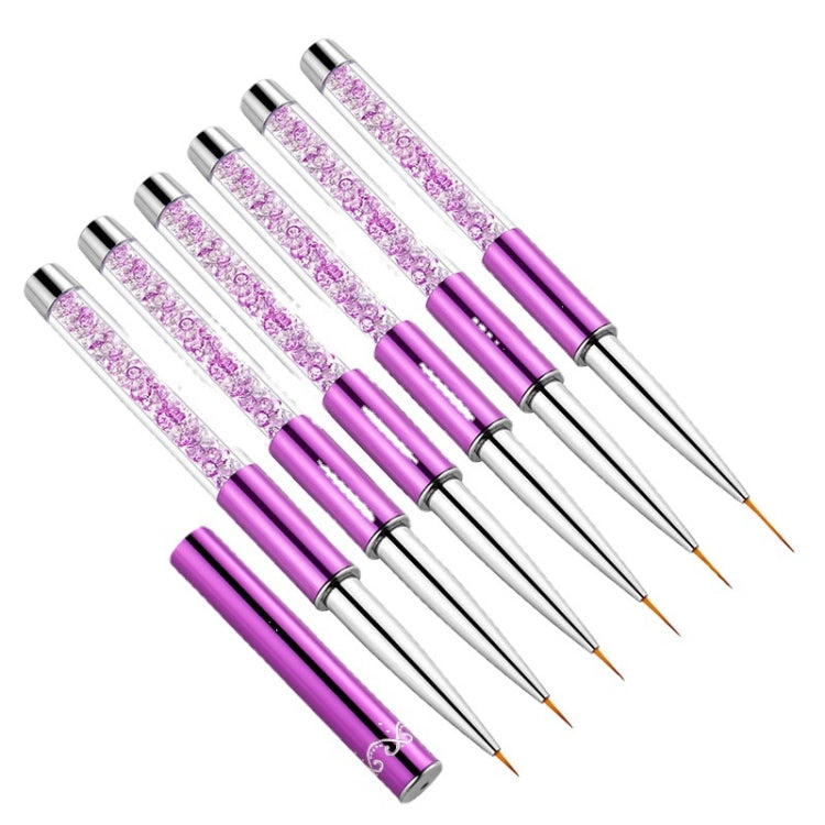 Nail Art Drawing Pen Purple Drill Rod Color Painting Flower Stripe Nail Brush With Pen Cover, Specification: 5mm - Nail Art Equipment by PMC Jewellery | Online Shopping South Africa | PMC Jewellery | Buy Now Pay Later Mobicred