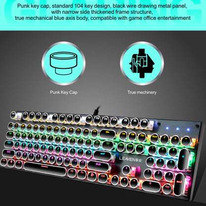 104 Keys Green Shaft RGB Luminous Keyboard Computer Game USB Wired Metal Mechanical Keyboard, Cabel Length:1.5m, Style: Ordinary Version (White) - Wired Keyboard by PMC Jewellery | Online Shopping South Africa | PMC Jewellery | Buy Now Pay Later Mobicred